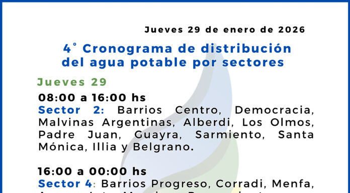 Actualización de la situación sanitaria en Trelew: Continúa la depresión de napa y se mantiene el esquema de distribución de agua potable