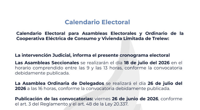 La Cooperativa anunció el calendario electoral y los requisitos para la presentación de listas